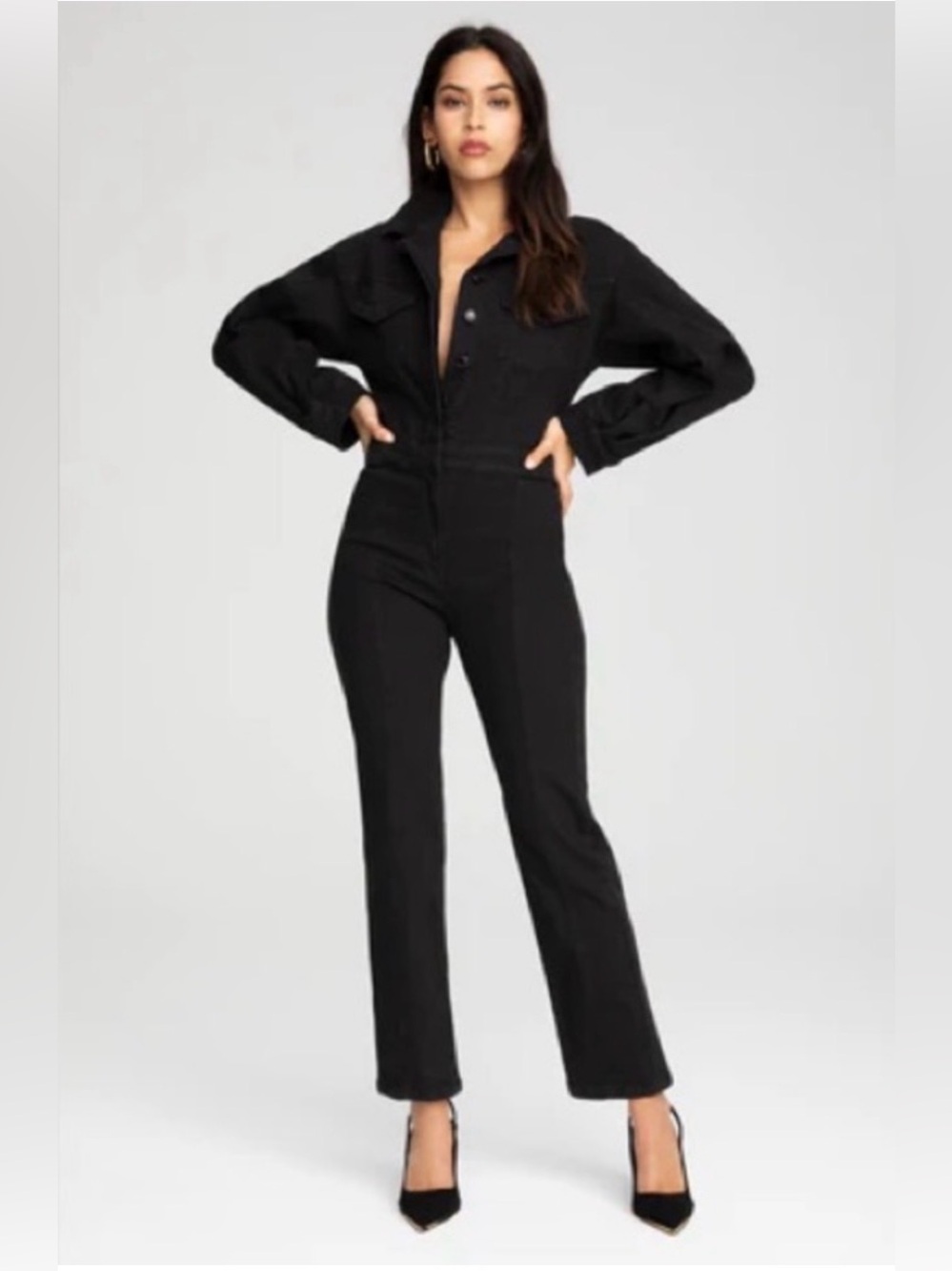 Good American Contour jumpsuit in black size 3 (Large)
